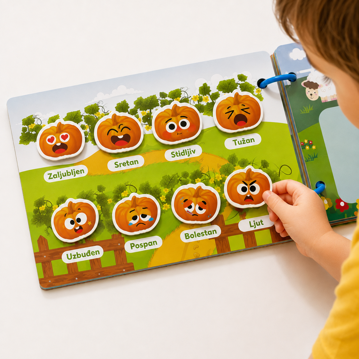 Emocije u Montessori knjizi – sretan, tužan, ljut, zaljubljen na čičak